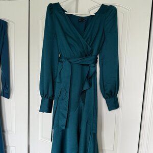 NWT Express dress XS, Teal long formal wedding